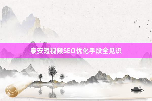 泰安短视频SEO优化手段全见识
